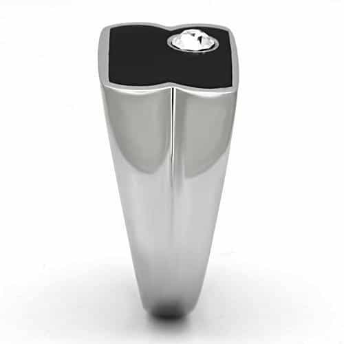 Stainless Steel Onyx CZ Weave Signet Ring | The Stainless Jewelry view 8