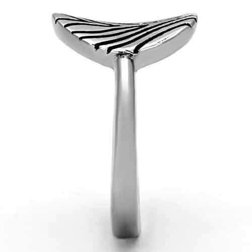 Stainless Steel Zebra Stripe Teardrop Dome Ring view 8