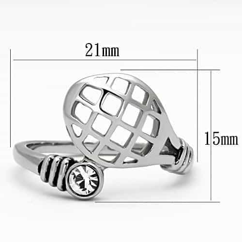 Stainless Steel CZ Grid Band Ring | The Stainless Jewelry view 2