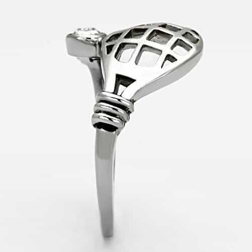 Stainless Steel CZ Grid Band Ring | The Stainless Jewelry view 8