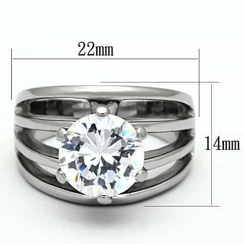 Stainless Steel CZ Round Split Shank | The Stainless Jewelry view 2