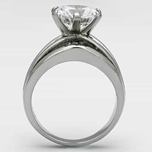 Stainless Steel CZ Round Split Shank | The Stainless Jewelry view 7