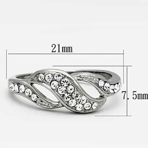 Stainless Steel CZ Pave Infinity Crossover Ring view 6