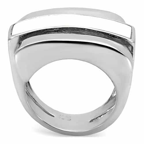Stainless Steel Polished Wide Two Tier Band Ring view 9
