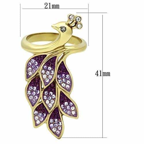 Stainless Steel Peacock Fan Ring | The Stainless Jewelry view 6