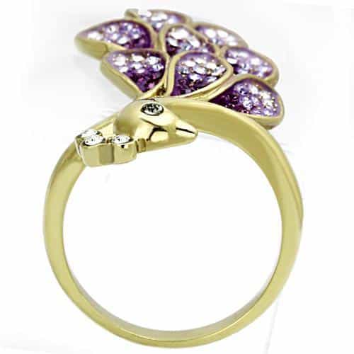 Stainless Steel Peacock Fan Ring | The Stainless Jewelry view 3