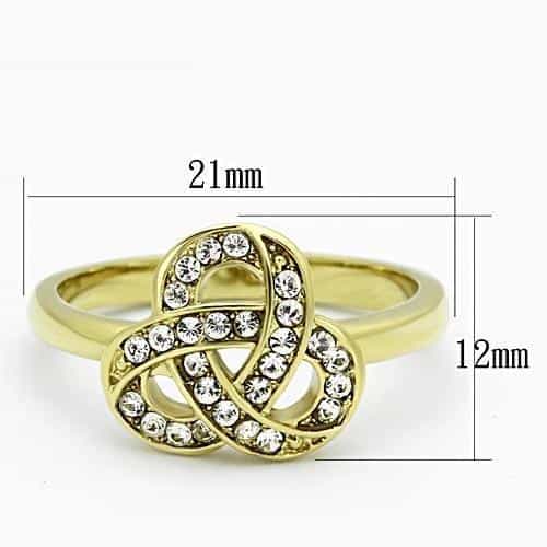 Stainless Steel Gold CZ Celtic Knot Ring | The Stainless Jewelry view 6