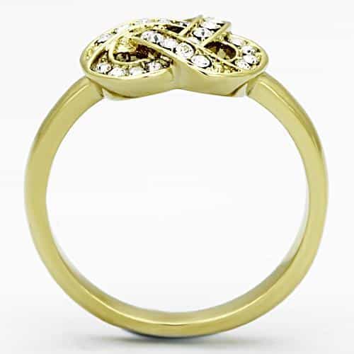 Stainless Steel Gold CZ Celtic Knot Ring | The Stainless Jewelry view 7