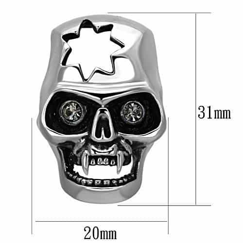 Stainless Steel Skull Stud and Cuff Set Earrings view 2