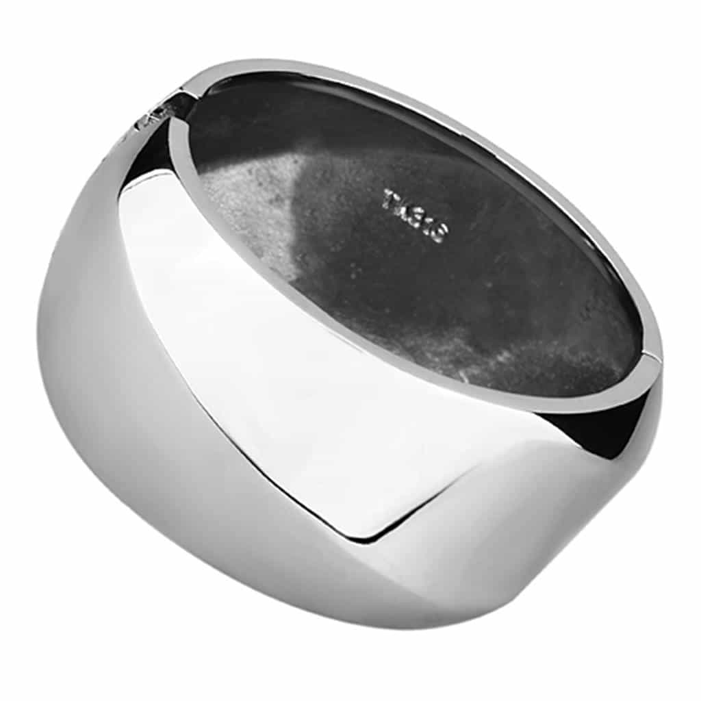 Stainless Steel Polished Wide Dome Band Bracelet view 1