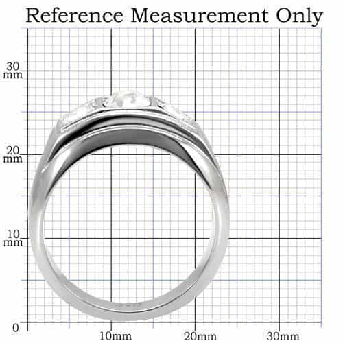 Stainless Steel CZ Round Bezel Channel Wide Mens Band Ring view 7