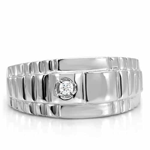 Stainless Steel CZ Cross Watch Link Mens Band Ring view 8