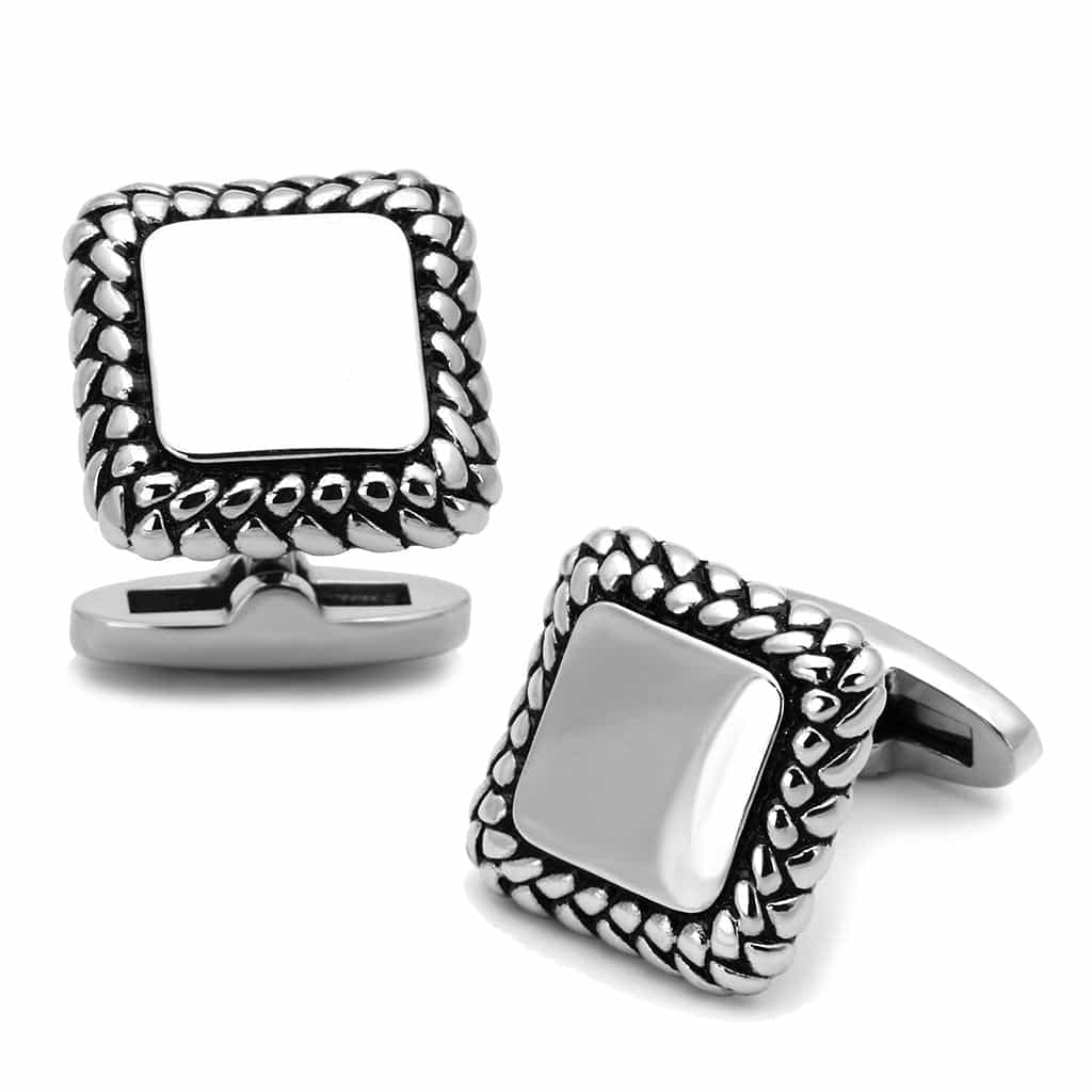 Stainless Steel Square Bezel Frame Cufflink view 1