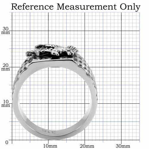 Stainless Steel Eagle Scale Pattern Wide Band Ring view 7