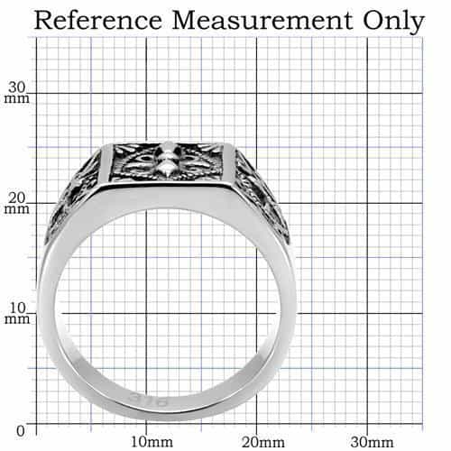 Stainless Steel Fleur De Lis Filigree Mens Signet Ring view 2