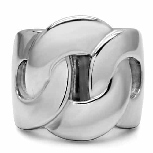 Stainless Steel Polished Chain Link Knot Band Ring view 8