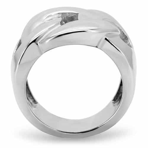 Stainless Steel Polished Chain Link Knot Band Ring view 9