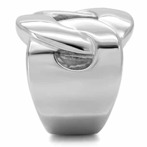 Stainless Steel Polished Chain Link Knot Band Ring view 10