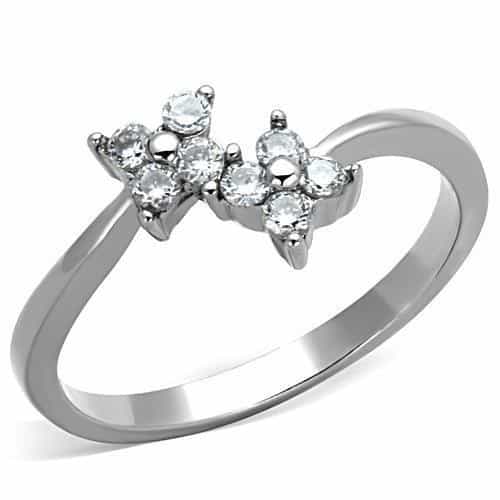 Stainless Steel CZ Marquise Star Cluster Ring view 5