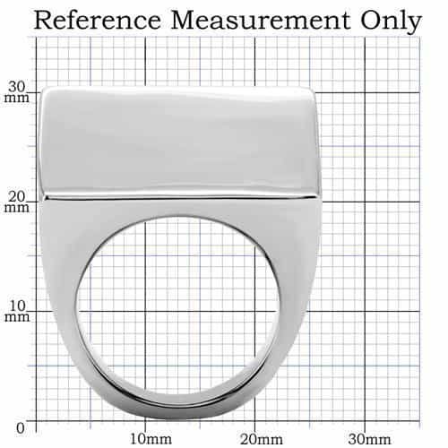 Stainless Steel Polished Flat Square Mens Signet Ring view 7