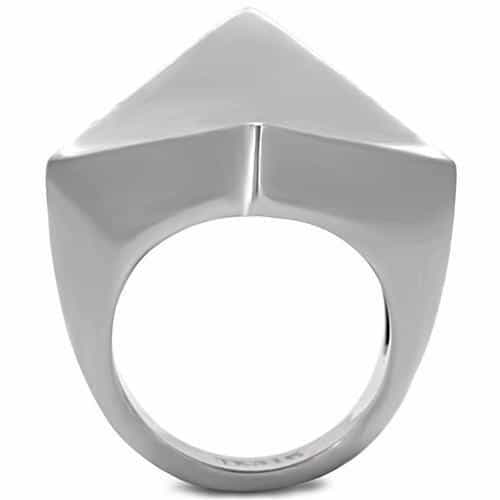 Stainless Steel Polished Angular Pyramid Ring view 9