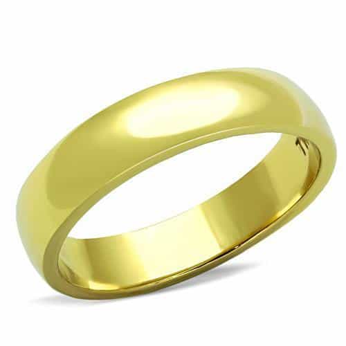 Stainless Steel Gold Polished Dome Band Ring TK1375G view 1