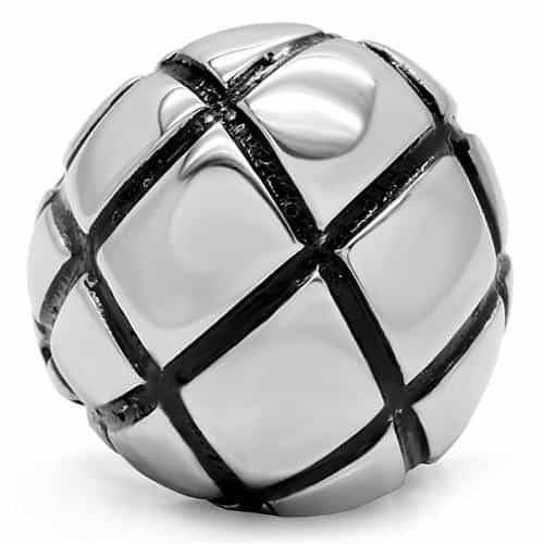 Stainless Steel Enamel Grid Dome Ring | The Stainless Jewelry view 8