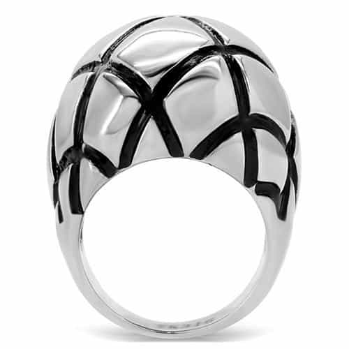 Stainless Steel Enamel Grid Dome Ring | The Stainless Jewelry view 4
