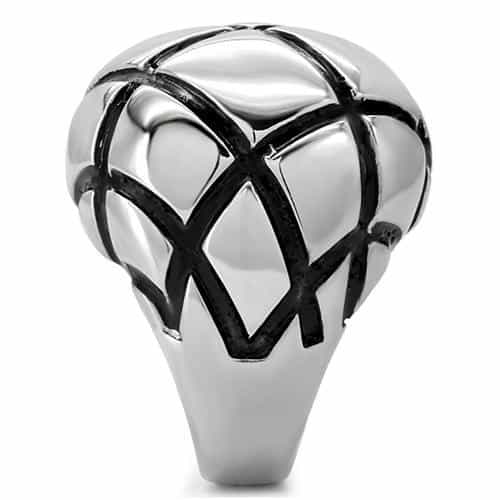 Stainless Steel Enamel Grid Dome Ring | The Stainless Jewelry view 5