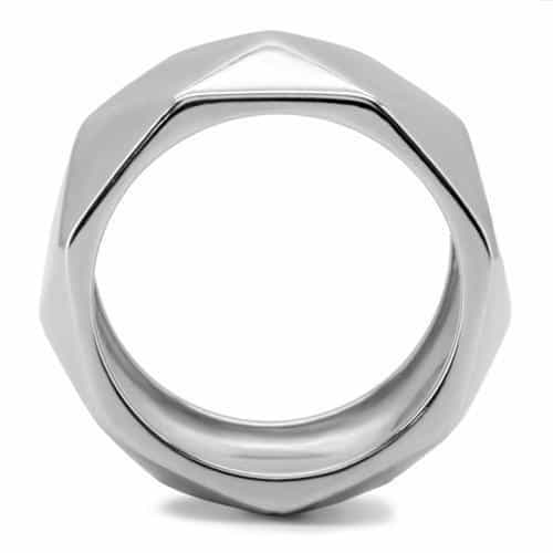 Stainless Steel Faceted Ball Ring | The Stainless Jewelry view 9