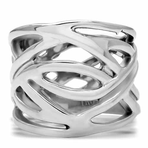 Stainless Steel Intertwined Wire Open Dome Ring view 8