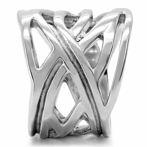 Stainless Steel Intertwined Wire Open Dome Ring view 10