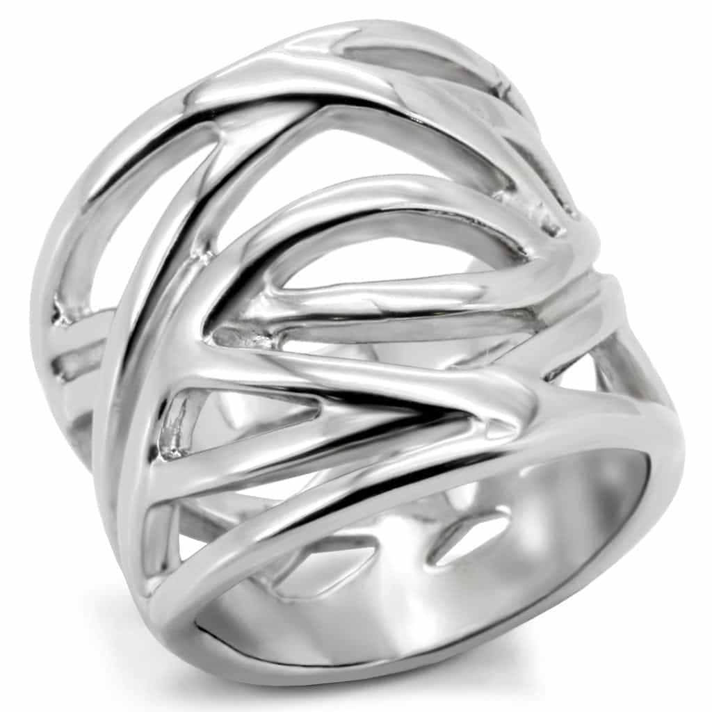Stainless Steel Intertwined Wire Open Dome Ring view 6