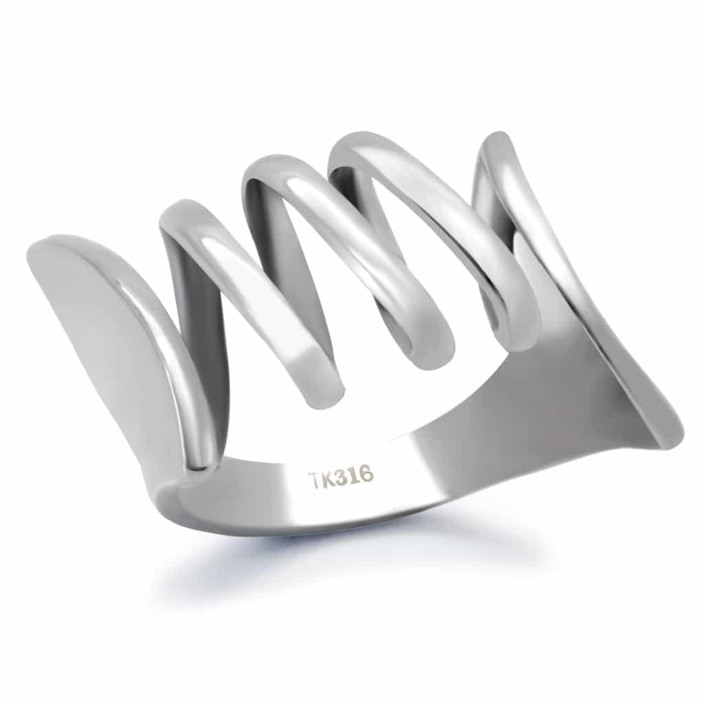 Stainless Steel Wire Crown Ring | The Stainless Jewelry view 1