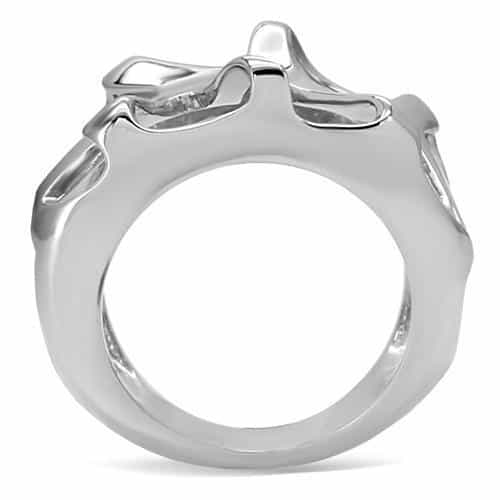 Stainless Steel Abstract Cutout Openwork Wide Band Ring view 9
