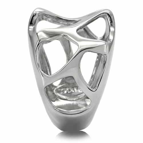 Stainless Steel Abstract Cutout Openwork Wide Band Ring view 10