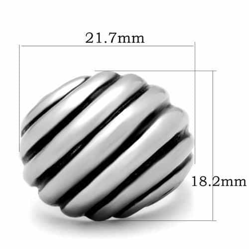 Stainless Steel Ribbed Dome Wide Ring | The Stainless Jewelry view 2