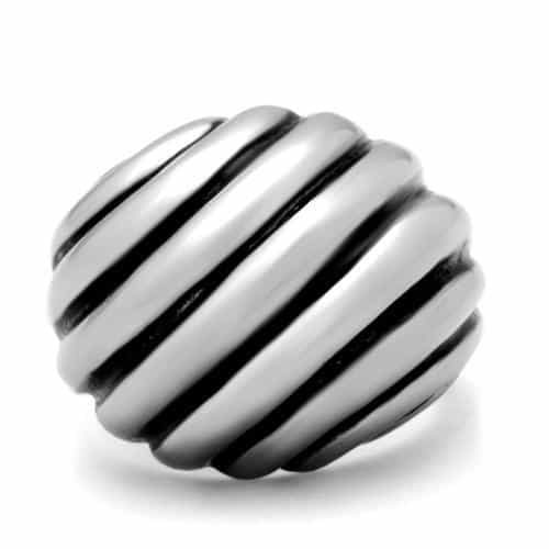 Stainless Steel Ribbed Dome Wide Ring | The Stainless Jewelry view 8