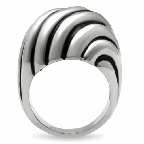 Stainless Steel Ribbed Dome Wide Ring | The Stainless Jewelry view 4