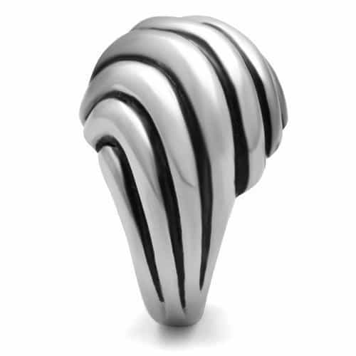 Stainless Steel Ribbed Dome Wide Ring | The Stainless Jewelry view 5