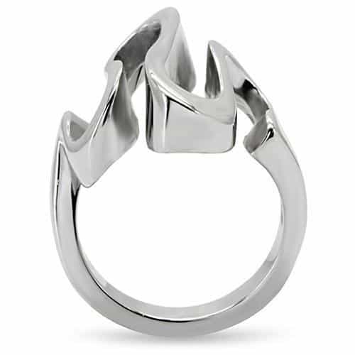 Stainless Steel Abstract S Curve Sculptural Ring view 9