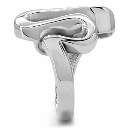 Stainless Steel Abstract S Curve Sculptural Ring view 10