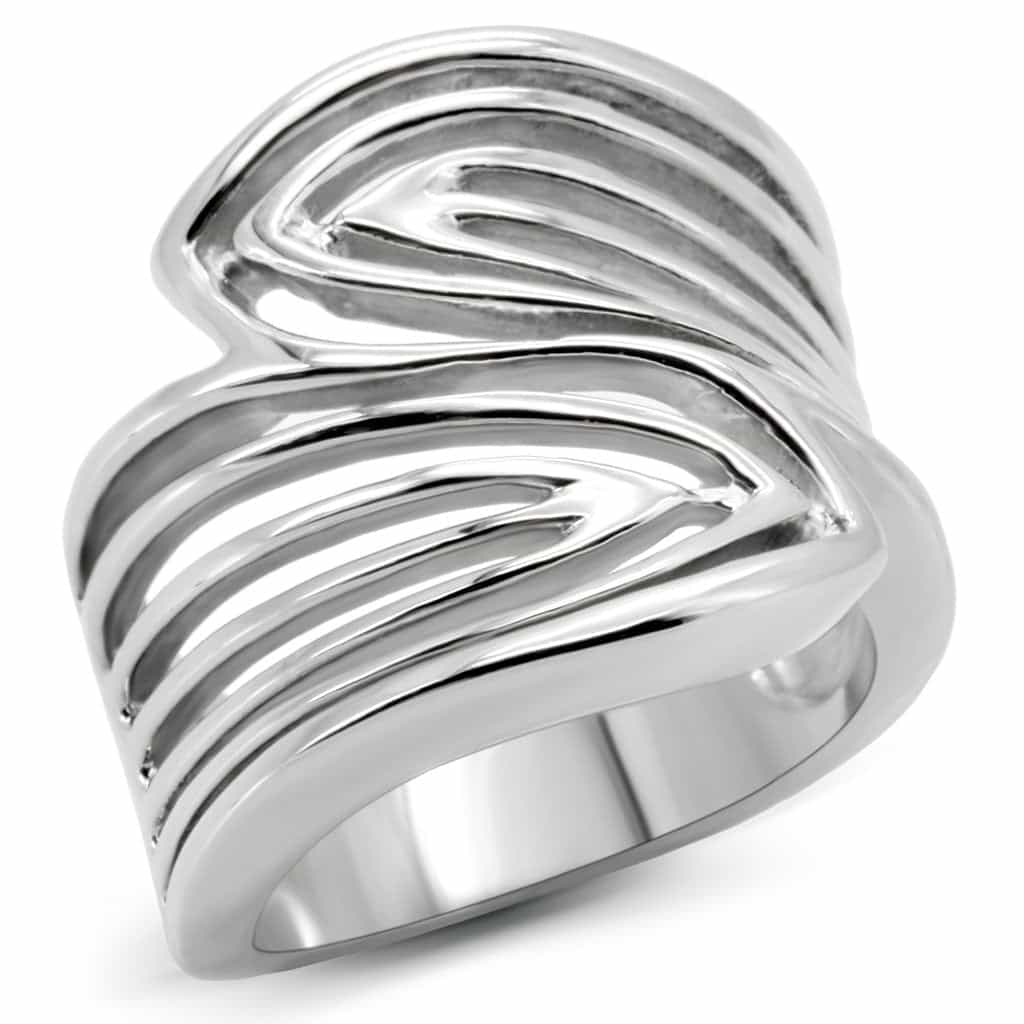 Stainless Steel Wave Stripe Ring | The Stainless Jewelry view 1