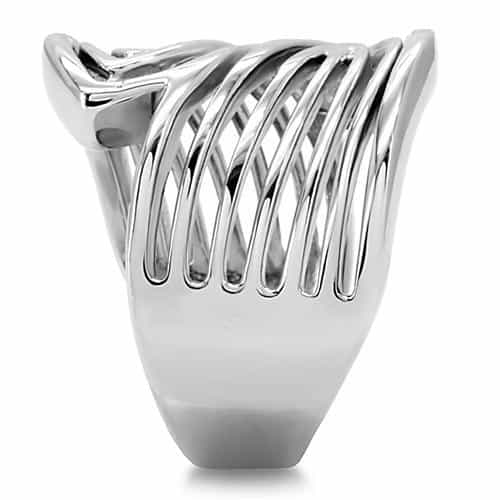 Stainless Steel Wave Stripe Ring | The Stainless Jewelry view 10