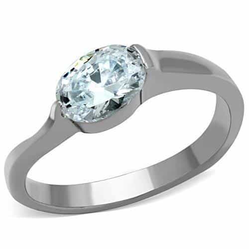 Stainless Steel Round Crown Split Ring | The Stainless Jewelry view 1