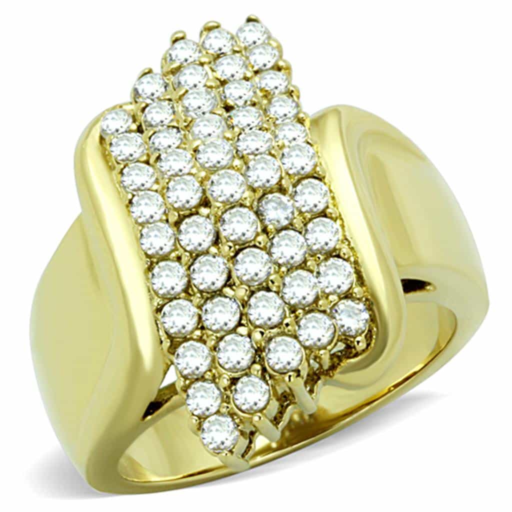 Stainless Steel CZ Pavé Signet Ring | The Stainless Jewelry view 1