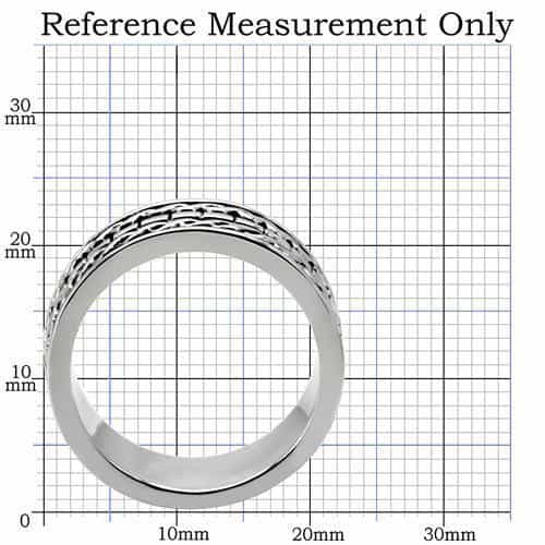 Stainless Steel Chain Link Pattern Wide Band Ring view 7