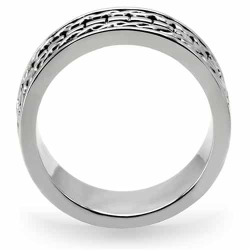Stainless Steel Chain Link Pattern Wide Band Ring view 9