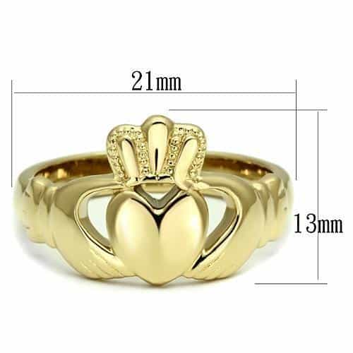 Stainless Steel Gold Claddagh Ring | The Stainless Jewelry view 6
