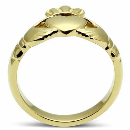 Stainless Steel Gold Claddagh Ring | The Stainless Jewelry view 3